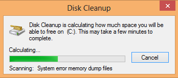 Disk cleanup in progress