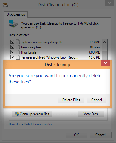 delete files from disk cleanup