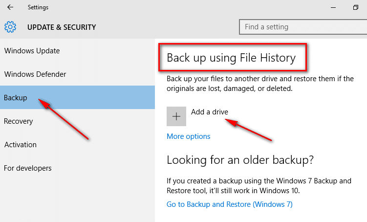 Start Backup