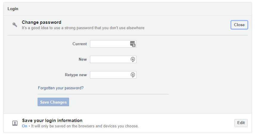 change password now