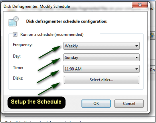 setup schedule