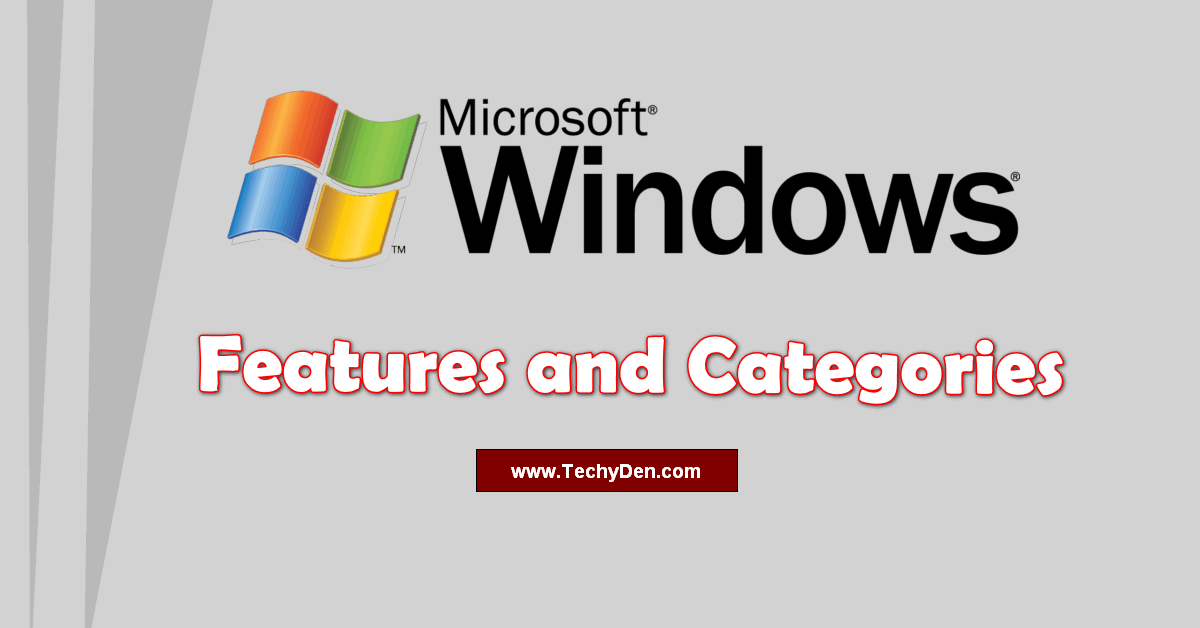 windows features and categories