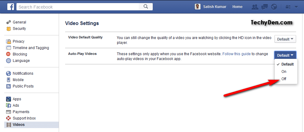 Turn off autoplay videos