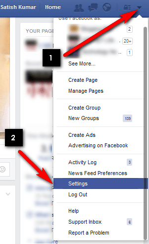 go to fb settings