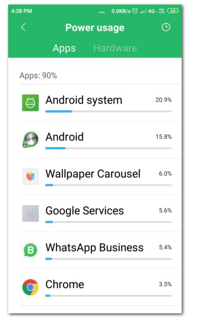 Reduce power usage in android
