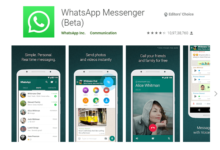 Whatsapp messenger and video calling app